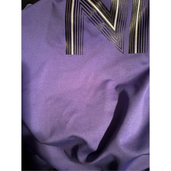 Nike Running Top Purple Size Medium Racerback Shelf Bra Spell Out Logo (0314) Re - Picture 6 of 6